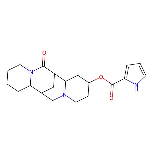 2D Structure of (16-oxo-7,15-diazatetracyclo[7.7.1.02,7.010,15]heptadecan-4-yl) 1H-pyrrole-2-carboxylate
