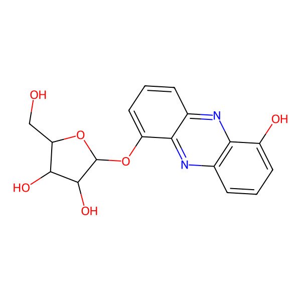 2D Structure of 1,6-phenazine-diol-D-arabinofuranosid