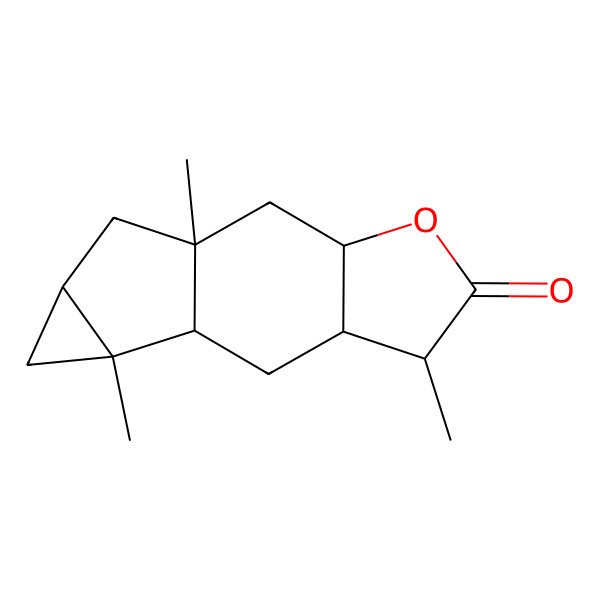 2D Structure of 1,6,10-Trimethyl-4-oxatetracyclo[7.4.0.03,7.010,12]tridecan-5-one
