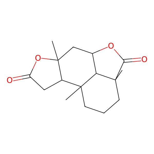 2D Structure of 1,6,11-Trimethyl-5,9-dioxatetracyclo[6.6.1.02,6.011,15]pentadecane-4,10-dione