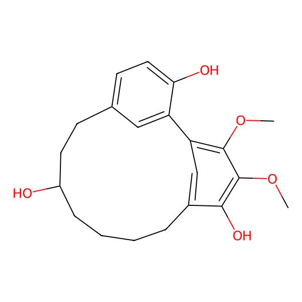 2D Structure of 16,17-Dimethoxytricyclo[12.3.1.12,6]nonadeca-1(17),2,4,6(19),14(18),15-hexaene-3,9,15-triol