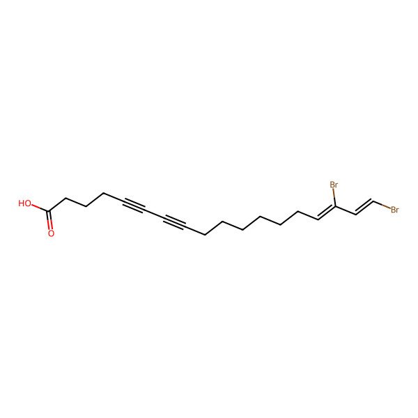 2D Structure of 16,18-dibromo-(15E,17Z)-octadeca-15,17-diene-5,7-diynoic acid methyl ester