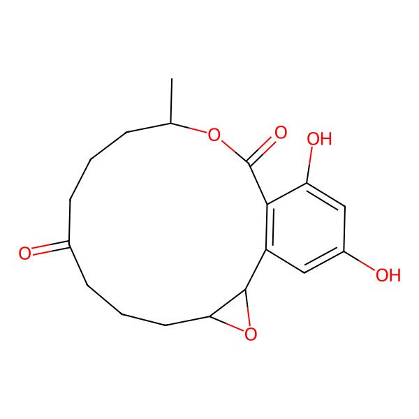 2D Structure of 16,18-Dihydroxy-12-methyl-3,13-dioxatricyclo[13.4.0.02,4]nonadeca-1(15),16,18-triene-8,14-dione