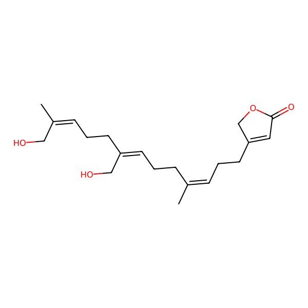 2D Structure of 16,18-Dihydroxy-2,6,10,14-phytatetraen-1,20-olide