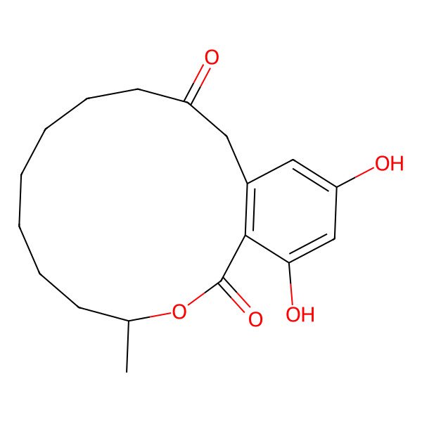 2D Structure of 16,18-Dihydroxy-4-methyl-3-oxabicyclo[12.4.0]octadeca-1(14),15,17-triene-2,12-dione