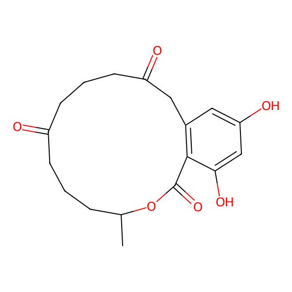 2D Structure of 16,18-Dihydroxy-4-methyl-3-oxabicyclo[12.4.0]octadeca-1(14),15,17-triene-2,8,12-trione