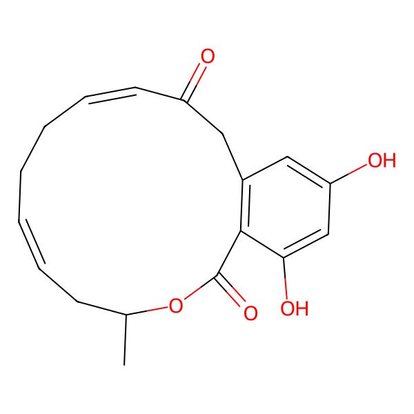2D Structure of 16,18-Dihydroxy-4-methyl-3-oxabicyclo[12.4.0]octadeca-1(14),6,10,15,17-pentaene-2,12-dione
