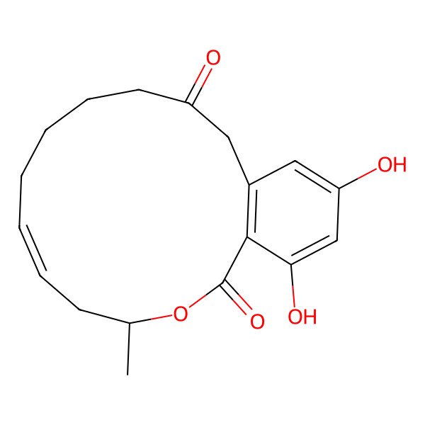 2D Structure of 16,18-Dihydroxy-4-methyl-3-oxabicyclo[12.4.0]octadeca-1(14),6,15,17-tetraene-2,12-dione