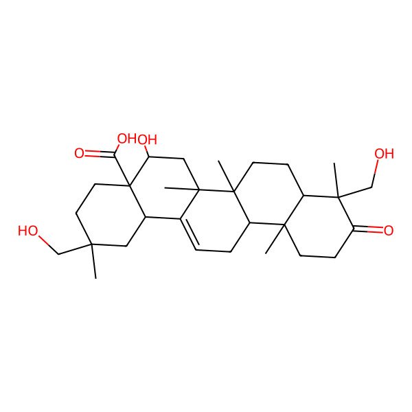 2D Structure of 16,23,29-Trihydroxy-3-oxo-olean-12-en-28-oic acid 2D Structure of 16,23,29-Trihydroxy-3-oxo-olean-12-en-28-oic acid
