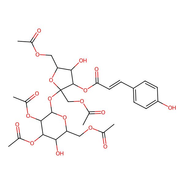 2D Structure of 1,6,2',3',6'-O-Pentaacetyl-3-O-trans-p-coumaroylsucrose