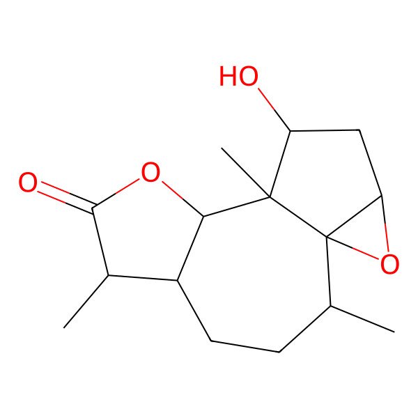 2D Structure of (1R,2S,5S,6S,9R,10S,11R,13S)-11-hydroxy-2,6,10-trimethyl-8,14-dioxatetracyclo[8.4.0.01,13.05,9]tetradecan-7-one