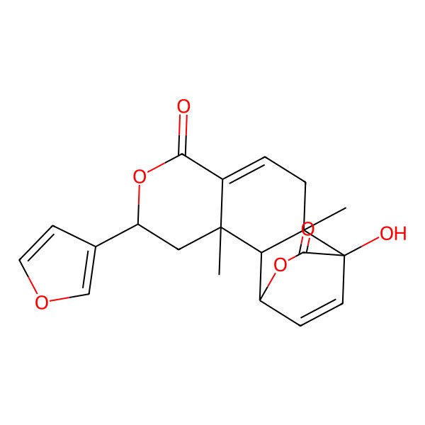 2D Structure of (1R,3S,5R,11R,12R)-5-(furan-3-yl)-12-hydroxy-3,11-dimethyl-6,14-dioxatetracyclo[10.2.2.02,11.03,8]hexadeca-8,15-diene-7,13-dione