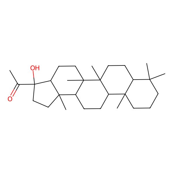 2D Structure of 1-(3-hydroxy-5a,5b,8,8,11a,13b-hexamethyl-2,3a,4,5,6,7,7a,9,10,11,11b,12,13,13a-tetradecahydro-1H-cyclopenta[a]chrysen-3-yl)ethanone