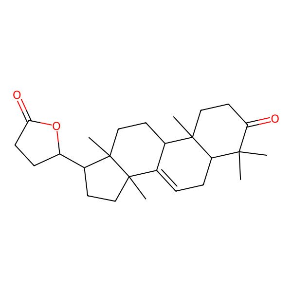 2D Structure of (5R)-5-[(5R,9R,10R,13S,14S,17S)-4,4,10,13,14-pentamethyl-3-oxo-1,2,5,6,9,11,12,15,16,17-decahydrocyclopenta[a]phenanthren-17-yl]oxolan-2-one