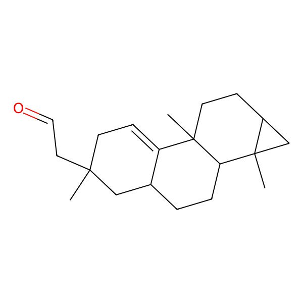 2D Structure of 2-[(1aS,1bR,3aR,5S,7bR,9aR)-1a,5,7b-trimethyl-1,1b,2,3,3a,4,6,8,9,9a-decahydrocyclopropa[a]phenanthren-5-yl]acetaldehyde