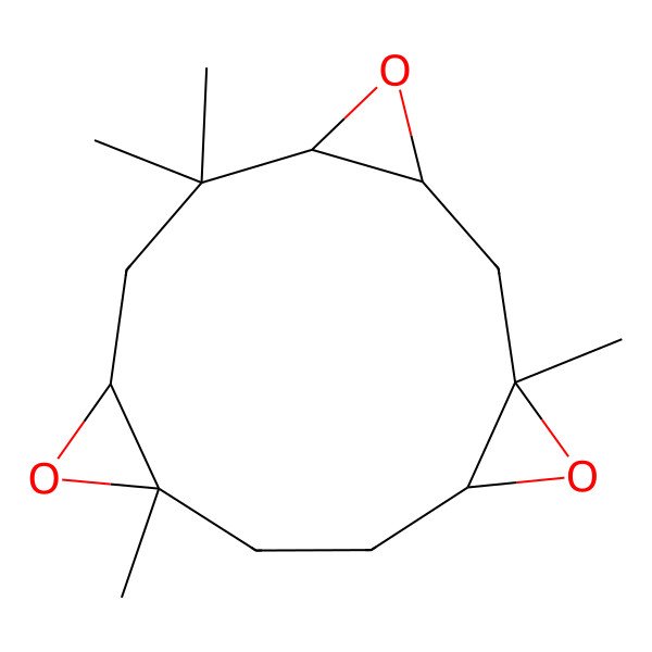 2D Structure of 1,6,6,10-Tetramethyl-4,9,14-trioxatetracyclo[11.1.0.03,5.08,10]tetradecane