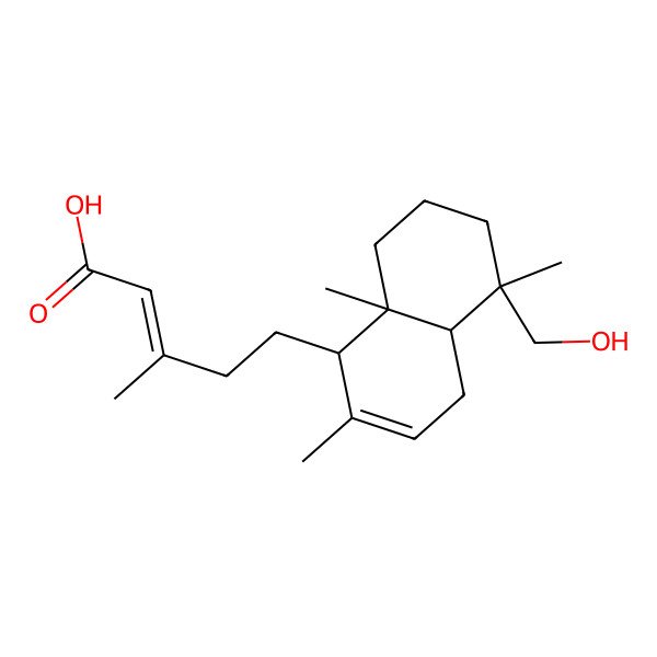 2D Structure of 5-[5-(Hydroxymethyl)-2,5,8a-trimethyl-1,4,4a,6,7,8-hexahydronaphthalen-1-yl]-3-methylpent-2-enoic acid