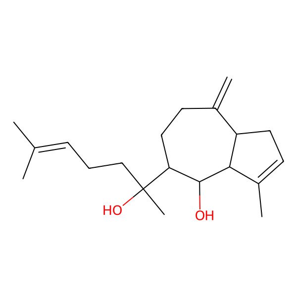 2D Structure of (3aS,4S,5R,8aS)-5-[(2R)-2-hydroxy-6-methylhept-5-en-2-yl]-3-methyl-8-methylidene-3a,4,5,6,7,8a-hexahydro-1H-azulen-4-ol