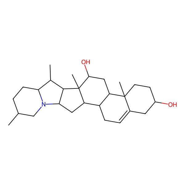 2D Structure of (1S,2R,7R,10R,11S,13S,14S,15S,16S,17S,20R,23S)-10,14,16,20-tetramethyl-22-azahexacyclo[12.10.0.02,11.05,10.015,23.017,22]tetracos-4-ene-7,13-diol