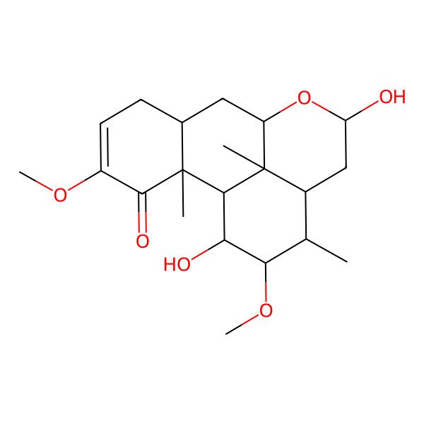 2D Structure of 11,16-Dihydroxy-4,15-dimethoxy-2,14,17-trimethyl-10-oxatetracyclo[7.7.1.02,7.013,17]heptadec-4-en-3-one