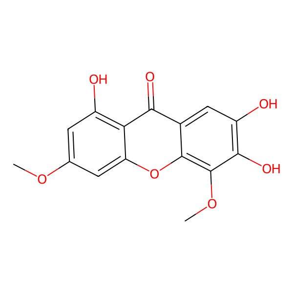 2D Structure of 1,6,7-Trihydroxy-3,5-Dimethoxyxanthen-9-one
