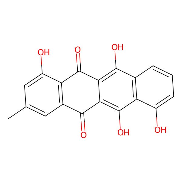 2D Structure of 1,6,7,11-Tetrahydroxy-9-methyltetracene-5,12-dione
