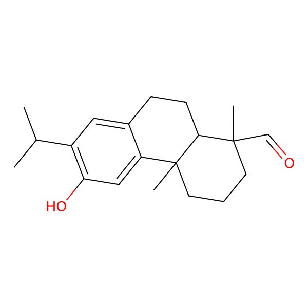 2D Structure of (1S,4aS,10aR)-6-hydroxy-1,4a-dimethyl-7-propan-2-yl-2,3,4,9,10,10a-hexahydrophenanthrene-1-carbaldehyde