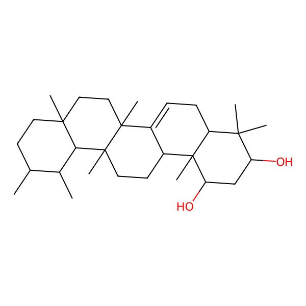 2D Structure of 4,4,6a,6b,8a,11,12,14b-octamethyl-2,3,4a,5,7,8,9,10,11,12,12a,13,14,14a-tetradecahydro-1H-picene-1,3-diol