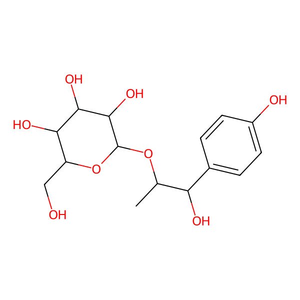 2D Structure of (2R,3R,4S,5S,6R)-2-[(1R,2S)-1-hydroxy-1-(4-hydroxyphenyl)propan-2-yl]oxy-6-(hydroxymethyl)oxane-3,4,5-triol
