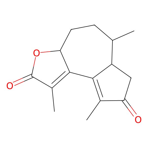 2D Structure of 1,6,9-Trimethyl-3a,4,5,6,6a,7-hexahydroazuleno[5,4-b]furan-2,8-dione