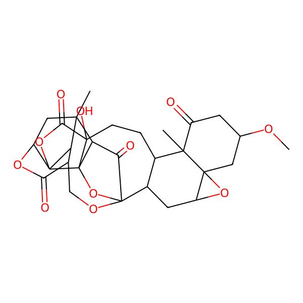 2D Structure of (1R,2R,4R,6S,8S,11R,12S,15S,18S,19R,20S,21R,23R,26S)-15-hydroxy-8-methoxy-11,18,21-trimethyl-5,17,24,28,29-pentaoxanonacyclo[17.9.1.11,20.02,12.04,6.06,11.015,19.018,23.021,26]triacontane-10,16,25,30-tetrone
