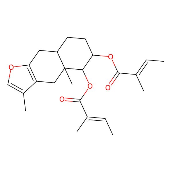 2D Structure of [3,4a-dimethyl-5-(2-methylbut-2-enoyloxy)-5,6,7,8,8a,9-hexahydro-4H-benzo[f][1]benzofuran-6-yl] 2-methylbut-2-enoate