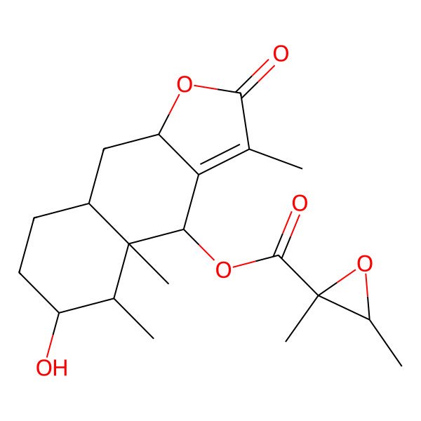 2D Structure of [(4S,4aS,5R,6S,8aR,9aR)-6-hydroxy-3,4a,5-trimethyl-2-oxo-4,5,6,7,8,8a,9,9a-octahydrobenzo[f][1]benzofuran-4-yl] (2S,3S)-2,3-dimethyloxirane-2-carboxylate