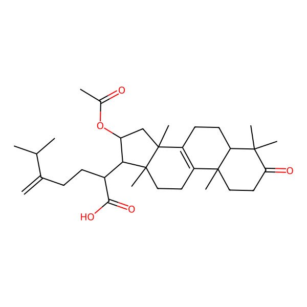 2D Structure of 16Alpha-acetoxy-24-methylene-3-oxolanost-8-en-21-oic acid
