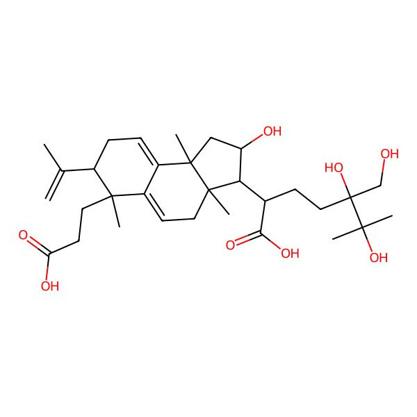 2D Structure of 16alpha,24,25-Trihydroxy-24-(hydroxymethyl)-3,4-secolanosta-4(29),7,9(11)-triene-3,21-dioic acid 2D Structure of 16alpha,24,25-Trihydroxy-24-(hydroxymethyl)-3,4-secolanosta-4(29),7,9(11)-triene-3,21-dioic acid