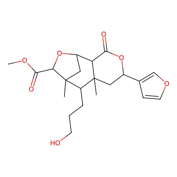 2D Structure of methyl (1R,2S,5S,7S,8S,9S,10S)-5-(furan-3-yl)-8-(3-hydroxypropyl)-7,9-dimethyl-3-oxo-4,11-dioxatricyclo[7.2.1.02,7]dodecane-10-carboxylate