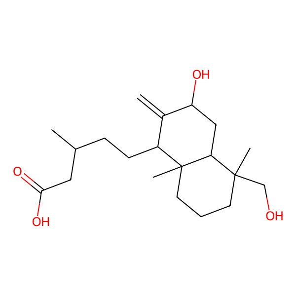 2D Structure of (3R)-5-[(1R,3R,4aS,5R,8aS)-3-hydroxy-5-(hydroxymethyl)-5,8a-dimethyl-2-methylidene-3,4,4a,6,7,8-hexahydro-1H-naphthalen-1-yl]-3-methylpentanoic acid