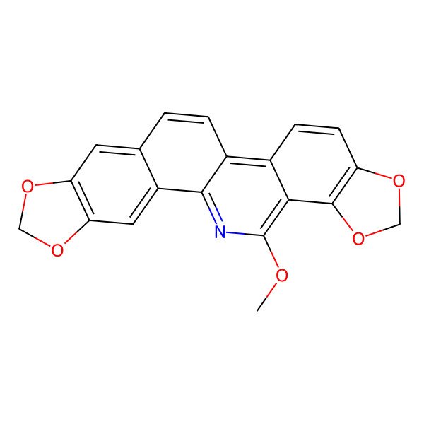 2D Structure of 23-Methoxy-5,7,18,20-tetraoxa-24-azahexacyclo[11.11.0.02,10.04,8.014,22.017,21]tetracosa-1(24),2,4(8),9,11,13,15,17(21),22-nonaene