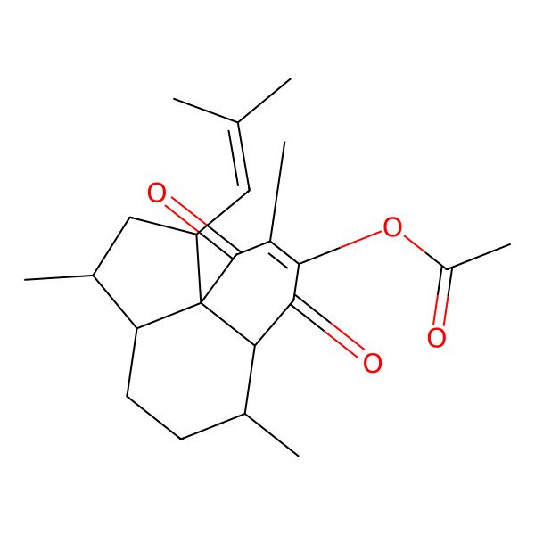 2D Structure of [3,6,9-Trimethyl-1-(2-methylprop-1-enyl)-7,10-dioxo-1,2,3,3a,4,5,6,6a-octahydrocyclopenta[j]naphthalen-8-yl] acetate