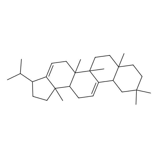 2D Structure of 5a,5b,7a,10,10,13b-Hexamethyl-3-propan-2-yl-1,2,3,5,6,7,8,9,11,11a,13,13a-dodecahydrocyclopenta[a]chrysene