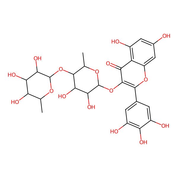 2D Structure of 3-[3,4-Dihydroxy-6-methyl-5-(3,4,5-trihydroxy-6-methyloxan-2-yl)oxyoxan-2-yl]oxy-5,7-dihydroxy-2-(3,4,5-trihydroxyphenyl)chromen-4-one