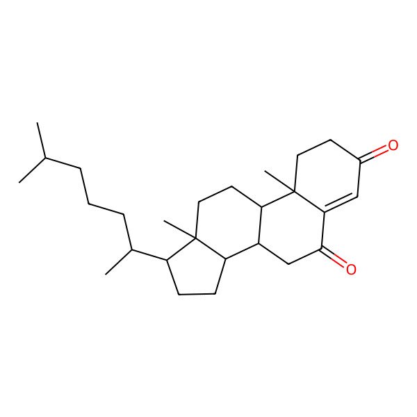 2D Structure of 17-(1,5-Dimethyl-hexyl)-dimethyl-dodecahydro-cyclopenta(A)phenanthrene-3,6-dione