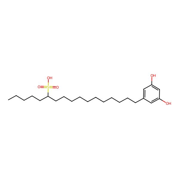 2D Structure of 17-(3,5-Dihydroxyphenyl)heptadecane-6-sulfonic acid