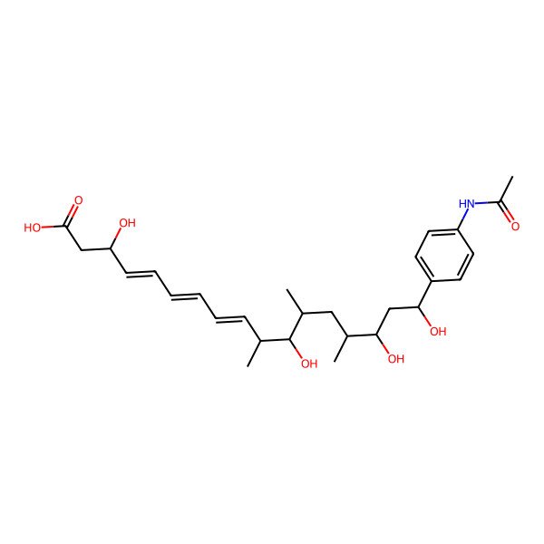 2D Structure of 17-(4-Acetamidophenyl)-3,11,15,17-tetrahydroxy-10,12,14-trimethylheptadeca-4,6,8-trienoic acid