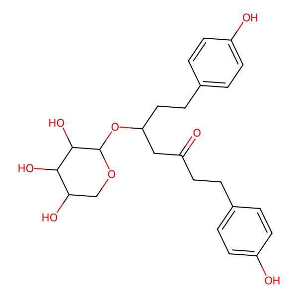2D Structure of 1,7-Bis(4-hydroxyphenyl)-5-(3,4,5-trihydroxyoxan-2-yl)oxyheptan-3-one