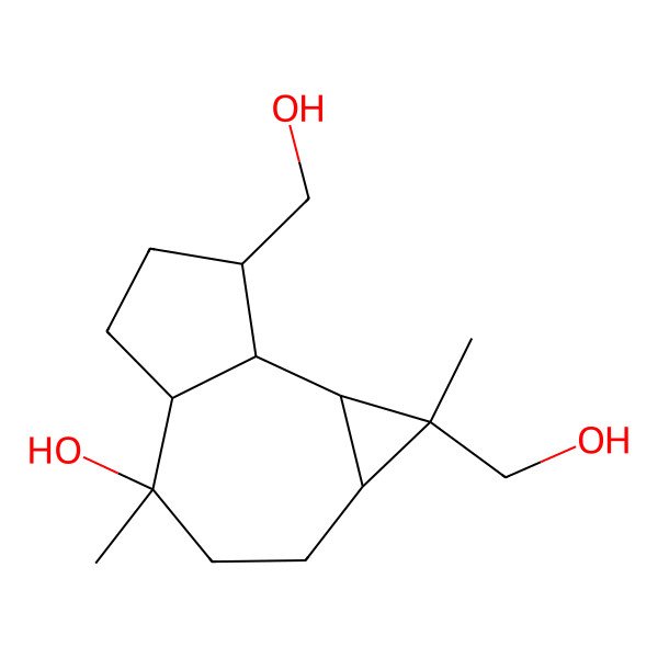 2D Structure of 1,7-bis(hydroxymethyl)-1,4-dimethyl-2,3,4a,5,6,7,7a,7b-octahydro-1aH-cyclopropa[e]azulen-4-ol