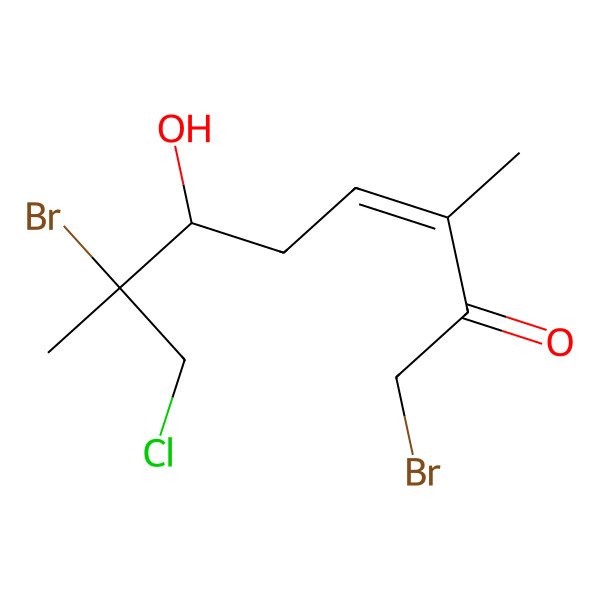 2D Structure of 1,7-Dibromo-8-chloro-6-hydroxy-3,7-dimethyloct-3-en-2-one