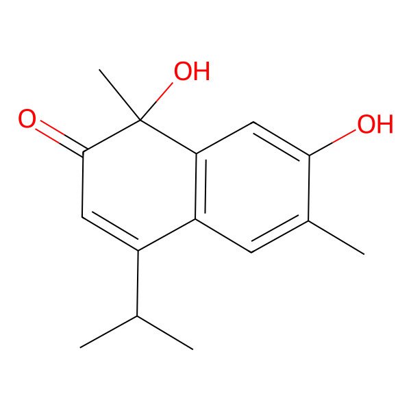 2D Structure of 1,7-Dihydroxy-1,6-dimethyl-4-(propan-2-yl)-1,2-dihydronaphthalen-2-one