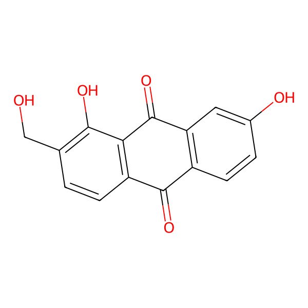 2D Structure of 1,7-Dihydroxy-2-hydroxymethyl-9,10-anthraquinone