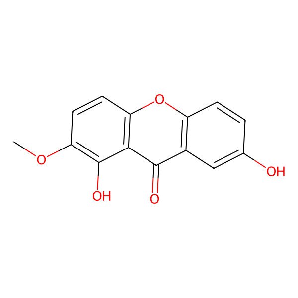 2D Structure of 1,7-Dihydroxy-2-methoxyxanthone